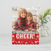 Noël Snowflakes Carte photo de vacances (Debout devant)