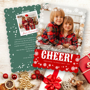 Noël Snowflakes Carte photo de vacances