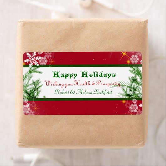 Noël Snowflakes Vin Étiquette (En situation)