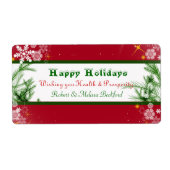 Noël Snowflakes Vin Étiquette (Devant)