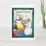 Noël:  Snowman Bonne Nouvelle, Mauvaise Carte Actu<br><div class="desc">Célébrez la saison avec ce design joyeux de Happy Dapper.</div>
