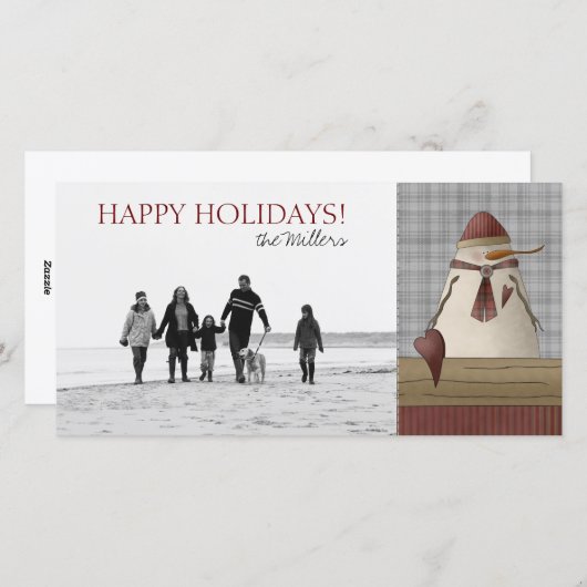 Noël Snowman Cartes photos (Devant / Derrière)