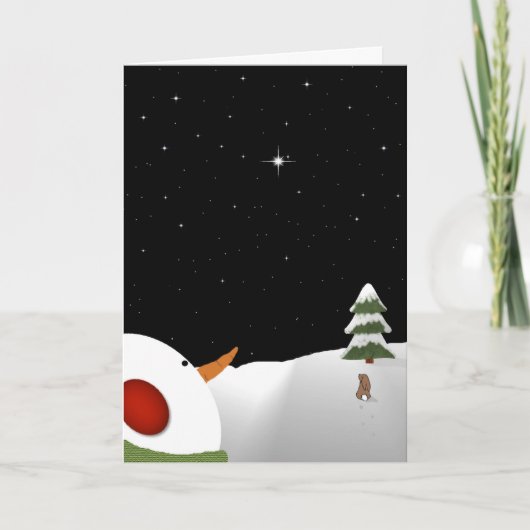 Noël Snowman En souvenir Carte de voeux (Devant)