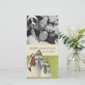 Noël Snowman Famille Cartes photos (Debout devant)