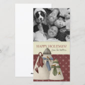 Noël Snowman Famille Cartes photos (Devant / Derrière)
