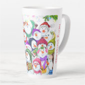 Noël Snowman Party Latte Mug (Angle droit)