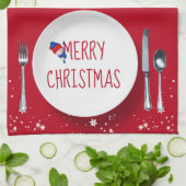 Noël Snowman Plate Serviette de cuisine (Plié)