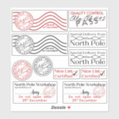 Noël | Stickers Père Noël du pôle Nord personnalis (Feuille)
