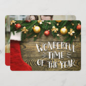 Noël Stocking & Garland, Carte photo recto-verso (Devant / Derrière)