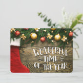 Noël Stocking & Garland, Carte photo recto-verso (Debout devant)