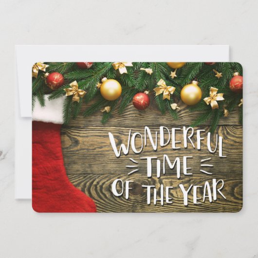 Noël Stocking & Garland, Carte photo recto-verso (Devant)