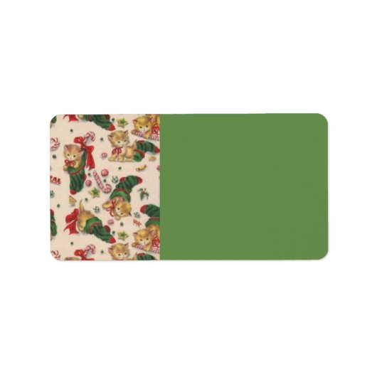 Noël Stocking Kitty Étiquettes de adresse (Devant)