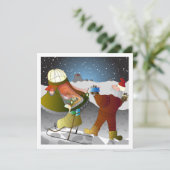 Noël sur la carte de lune (Debout devant)