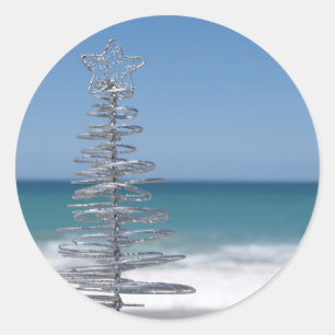 Noël sur la plage été Noël autocollants