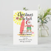 Noël sur la plage Été Père Noël Invitation de la f (Debout devant)