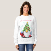 Noël Sweatshirt mignonne Gnome avec cadeaux (Devant entier)