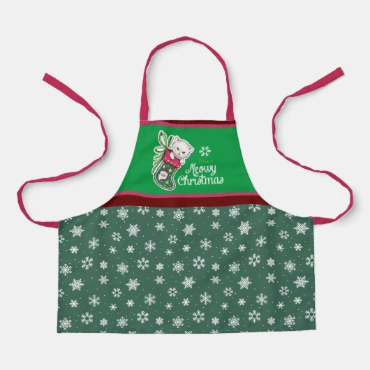 Noël tablier chat roux et vert (Recto)