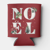 Noël tekstontwerp met prachtige winterse planten blikjeskoeler (Voorkant)