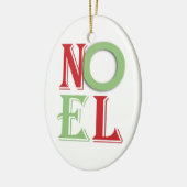 Noel Text Ceramic Ornament (Links)
