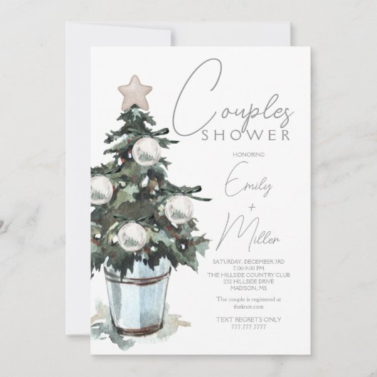 Noël Thème Couples Wedding shower Invitation (Devant)