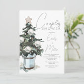 Noël Thème Couples Wedding shower Invitation (Debout devant)