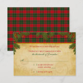 Noël traditionnel Tartan Plaid Mariage RSVP (Devant / Derrière)