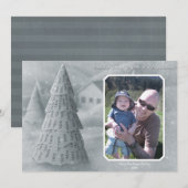 Noel Tree Carte photo bleu (Devant / Derrière)