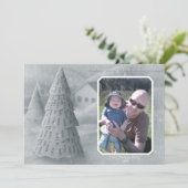 Noel Tree Carte photo bleu (Debout devant)