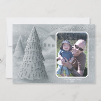 Noel Tree Carte photo bleu