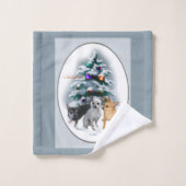 Noël trio Chihuahua (Gant de toilette)