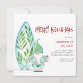 Noël tropical en juillet Invitations (Devant)