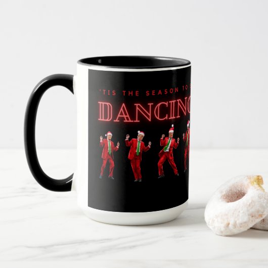 Noël Trump Dancing Mug 15oz (Avec donut)