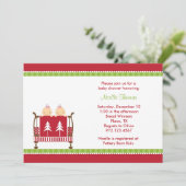 Noël Twin Baby Shower Invitations (Debout devant)