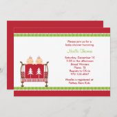 Noël Twin Baby Shower Invitations (Devant / Derrière)
