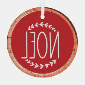 Noel Typography Keepsake Tree Glas Ornament (Achterkant)
