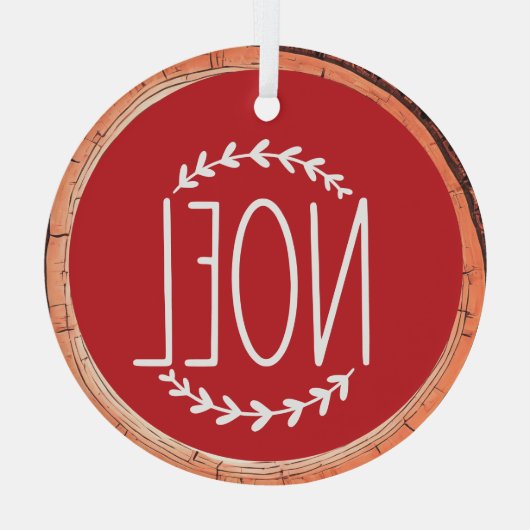 Noel Typography Keepsake Tree Glas Ornament (Achterkant)