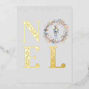 Noel Typography Kerstmis Notenkraker Ballet Foto Folie Feestdagenkaart