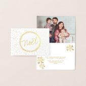 Noël Typography Script Modern Photo Kerstmis Folie Kaarten (Display)