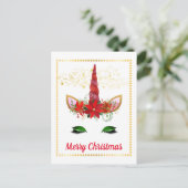 Noël Unicorn ajouter carte postale message (Debout devant)