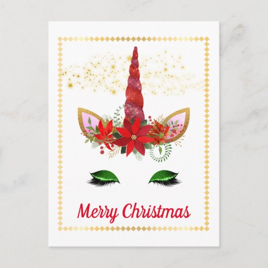 Noël Unicorn ajouter carte postale message (Devant)