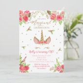 Noël Unicorne Invitation Anniversaire (Debout devant)