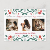 Noël Vacances baie de lierre 3 Photos Carte (Devant)