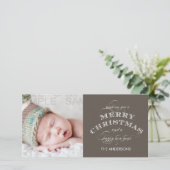 NOËL VACANCES CARTE PHOTO TAUPE (Debout devant)