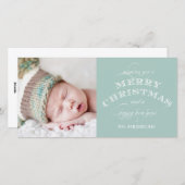 NOËL VACANCES CARTE PHOTO VERT (Devant / Derrière)