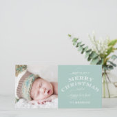 NOËL VACANCES CARTE PHOTO VERT (Debout devant)