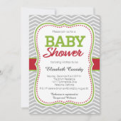Noël Vacances Chevron Baby shower Invitation (Devant)