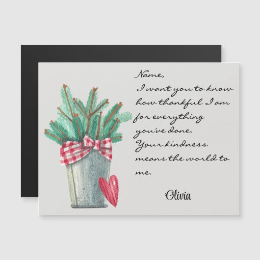 Noël Vacances d'hiver Carte magnétique générique (Devant / Derrière)