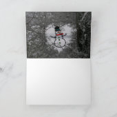 Noël Vacances hiver Photo neige Carte Snowman (Intérieur)