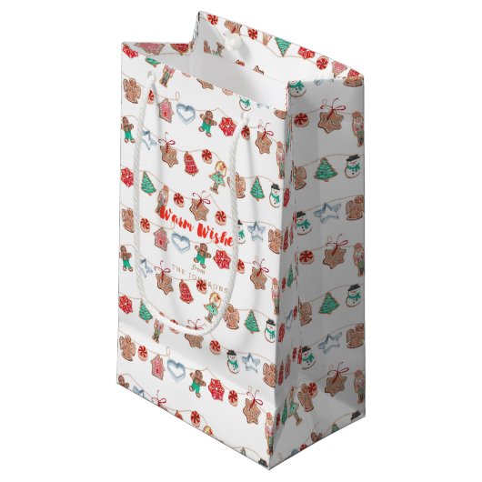 Noël Vacances Mignons Biscuits | Sac Cadeau (Devant Angle)
