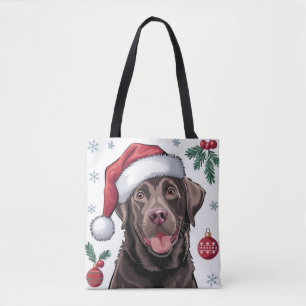 Noël Vacances Père Noël Chien Chocolat Lab Sac fou